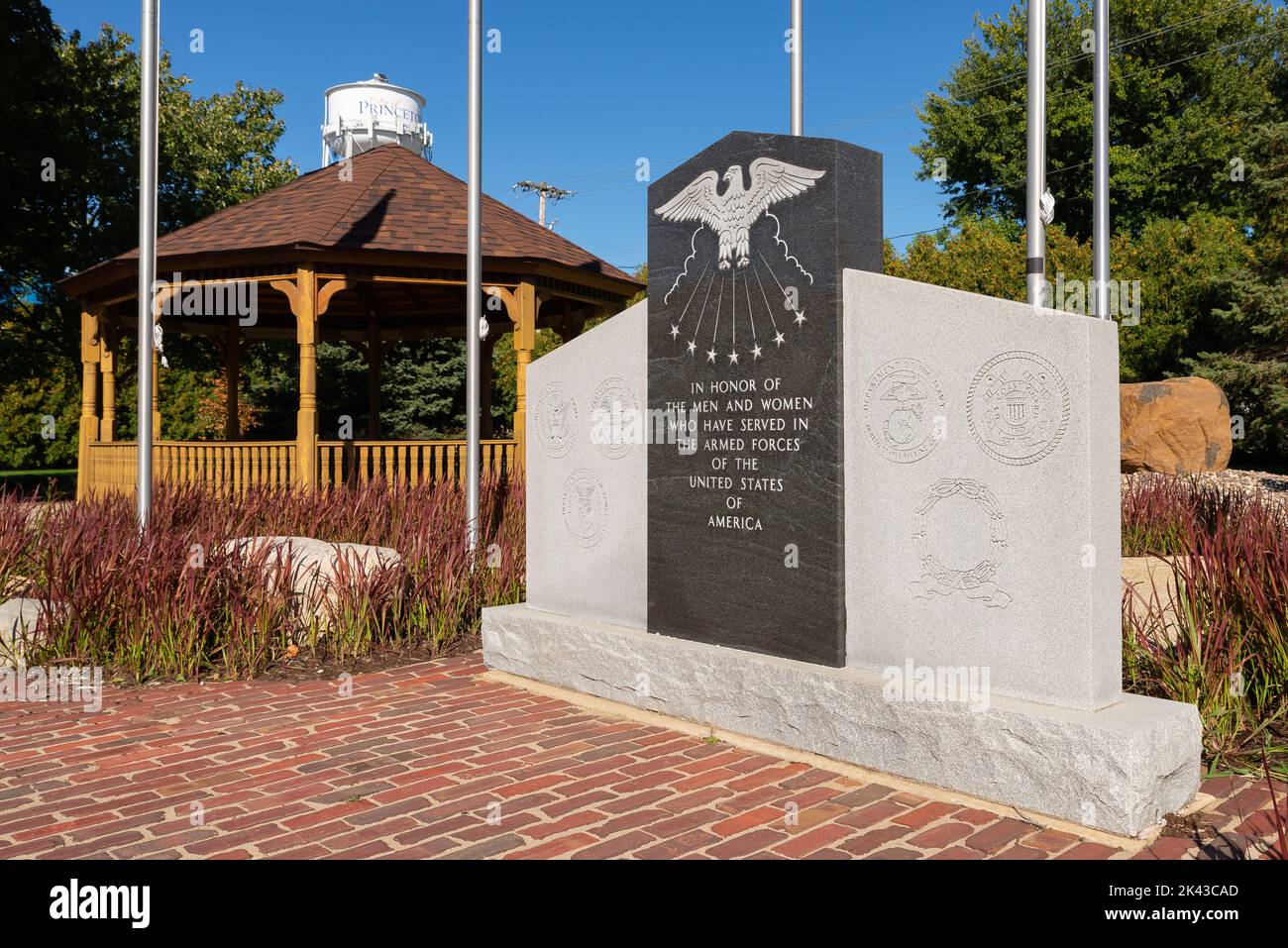 Princeton, Illinois - United States - September 28th, 2022: Veterans Memorial in Princeton, Illinois, USA. Stock Photo