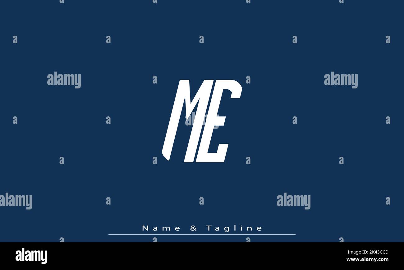 Alphabet letters Initials Monogram logo ME , EM Stock Vector