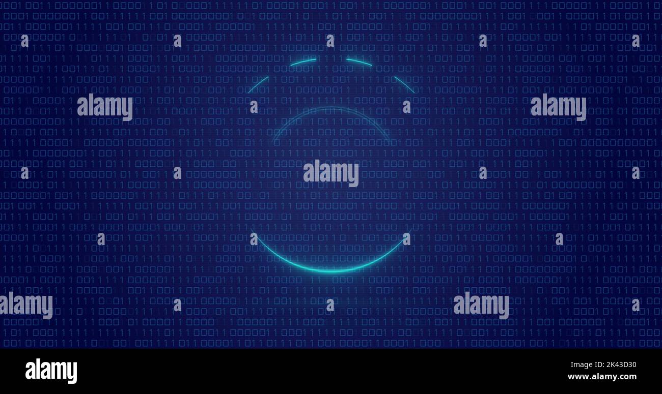 Image of data processing and stagflation text over circles Stock Photo