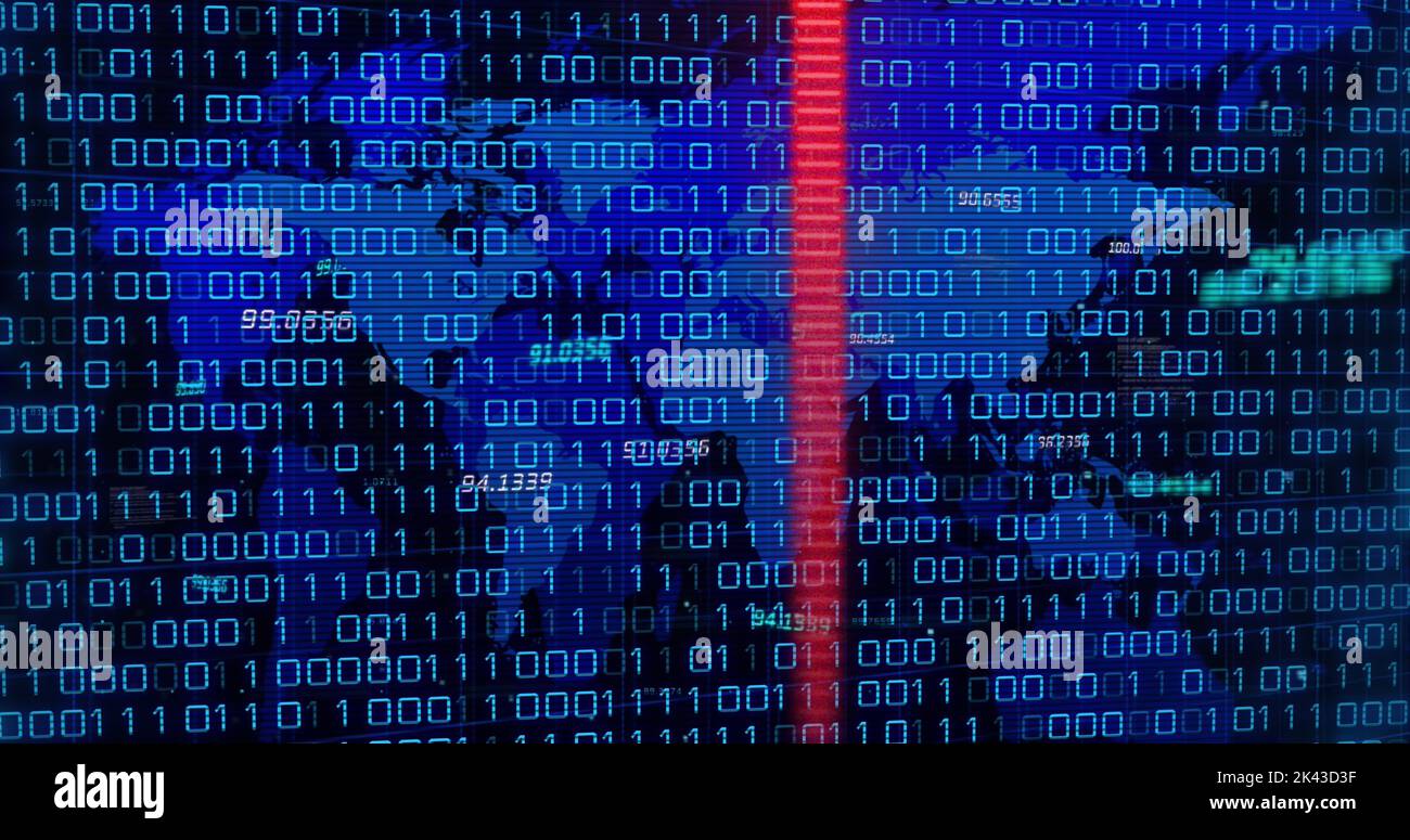 Image of data processing over world map Stock Photo