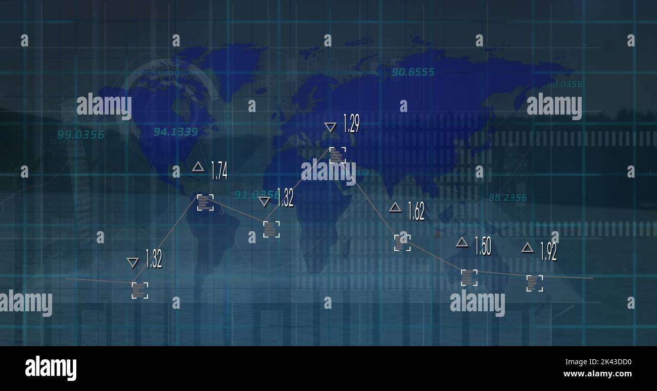 Image of data processing over 6g text Stock Photo