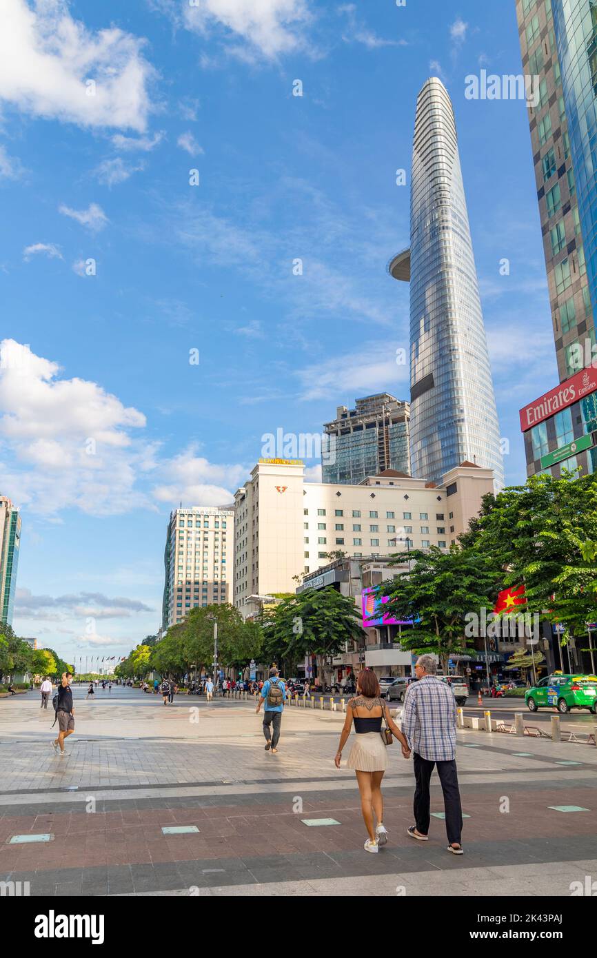 Nguyen Hue walking street, Ho Chi Minh, Saigon, Vietnam Stock Photo
