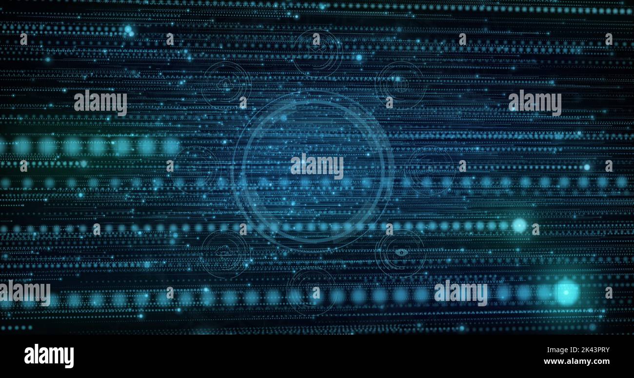 Image of spots over data processing Stock Photo