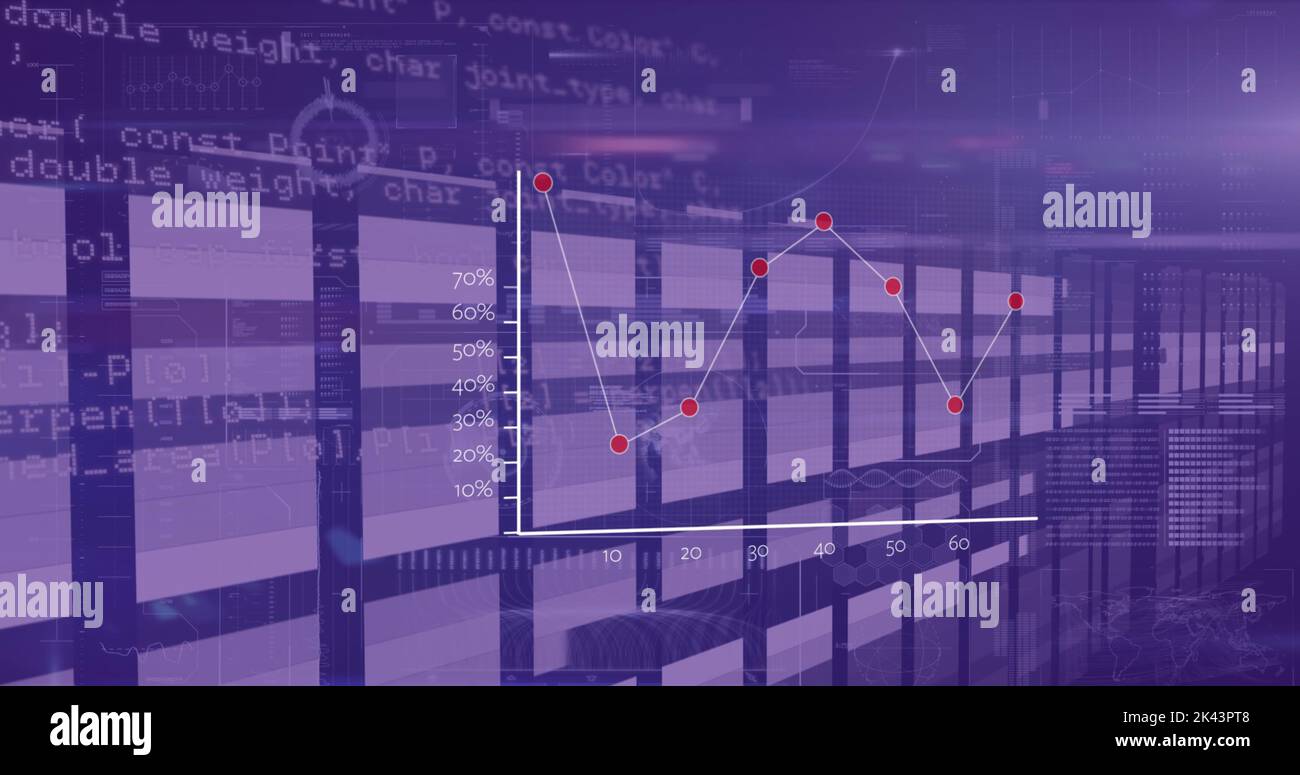 Image of data processing over lines Stock Photo