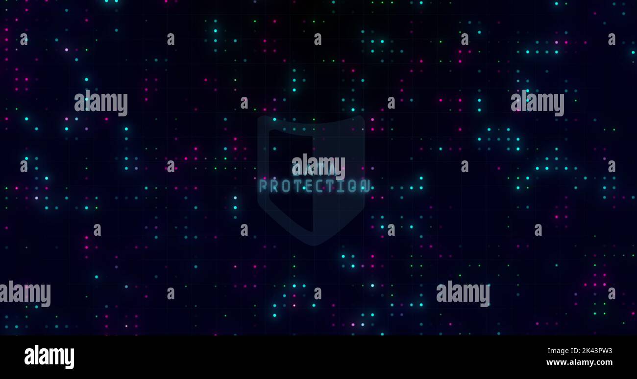 Image of spots over data processing Stock Photo