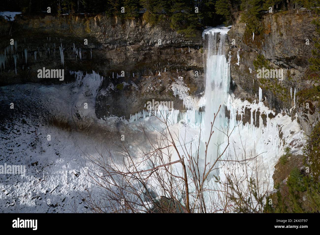 Brandywine Falls Whistler Ice and Snow. Spectacular Brandywine Falls in winter near Whistler