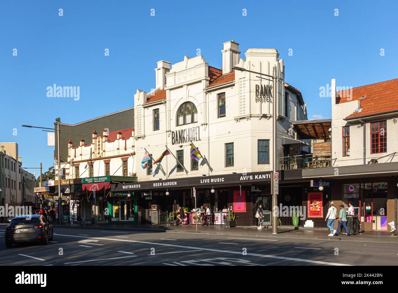 The Bank Hotel along North King Street in Newtown, Sydney Stock Photo
