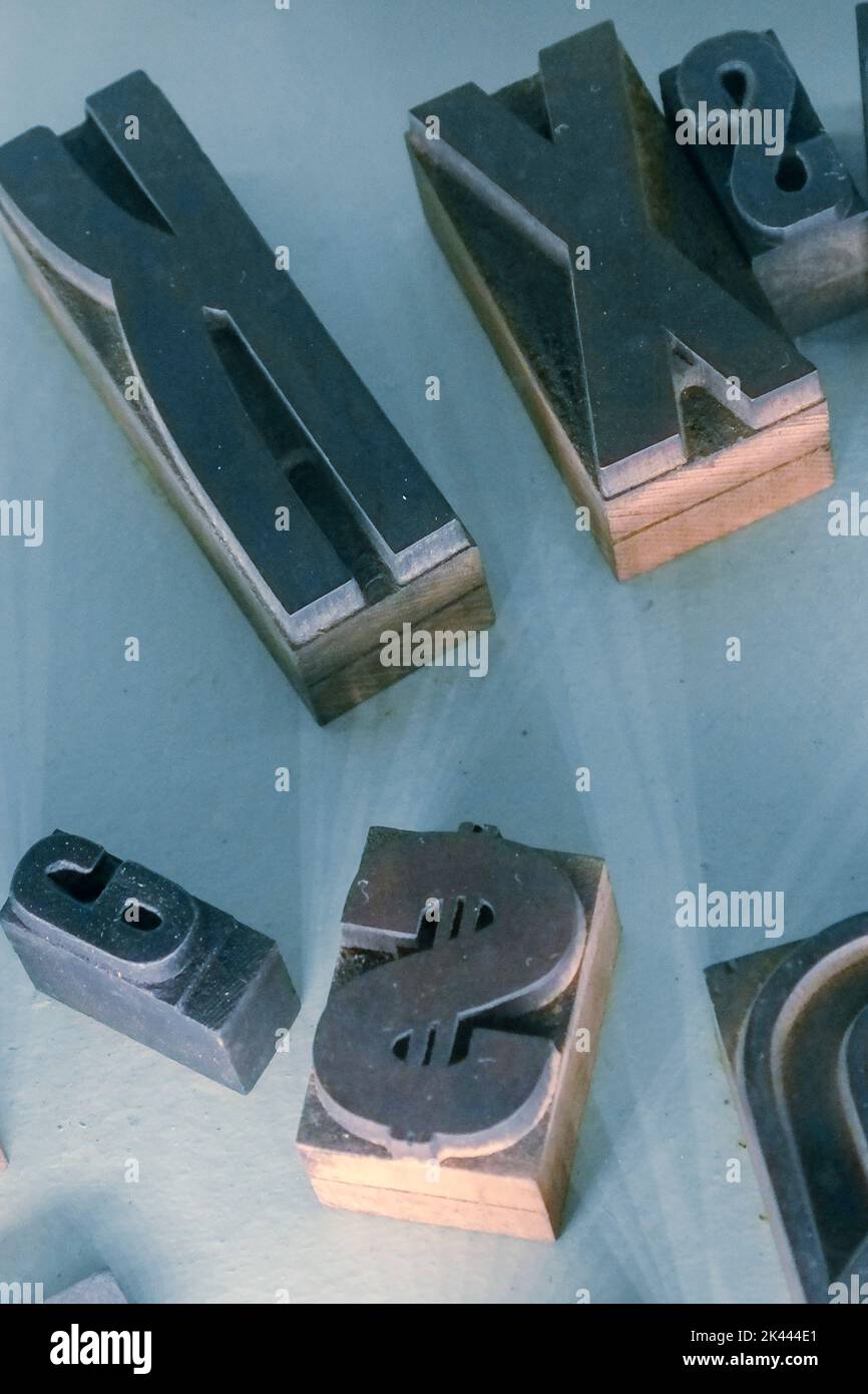 Old block letter stamps Stock Photo Alamy