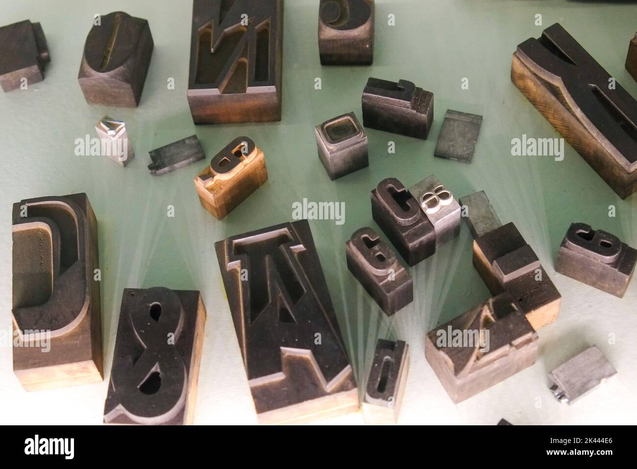 Old block letter stamps Stock Photo Alamy