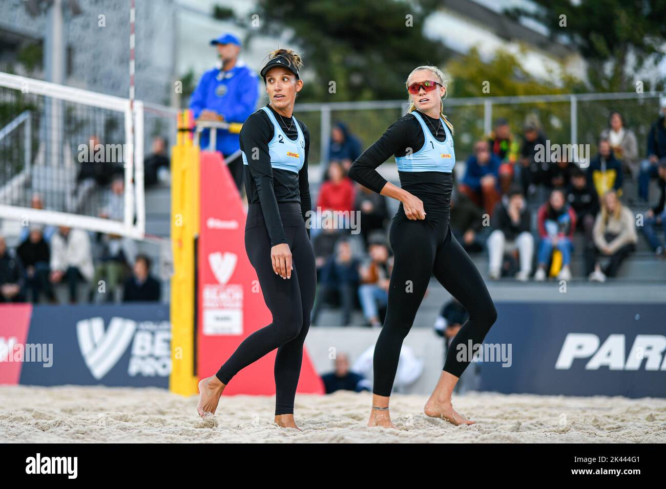 Paris, France on September 29, 2022. Emily Stockman and Megan Kraft of USA during the volleyball