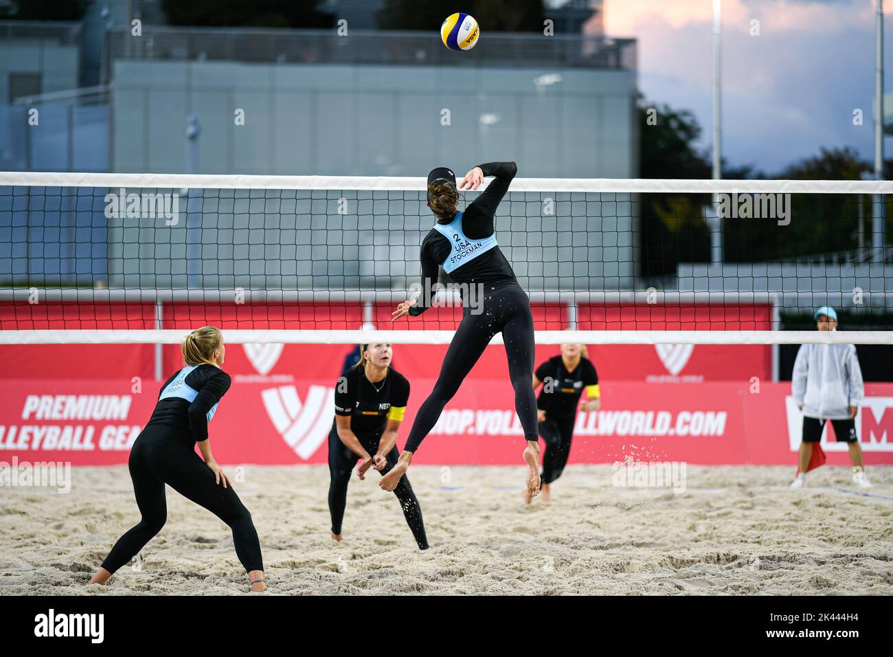 Emily Rothman Volleyball Paris, France on September 29, 2022. Emily Stockman and Megan Kraft of ...