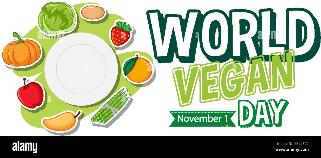 World Vegan Day Logo Concept illustration Stock Vector Image & Art - Alamy