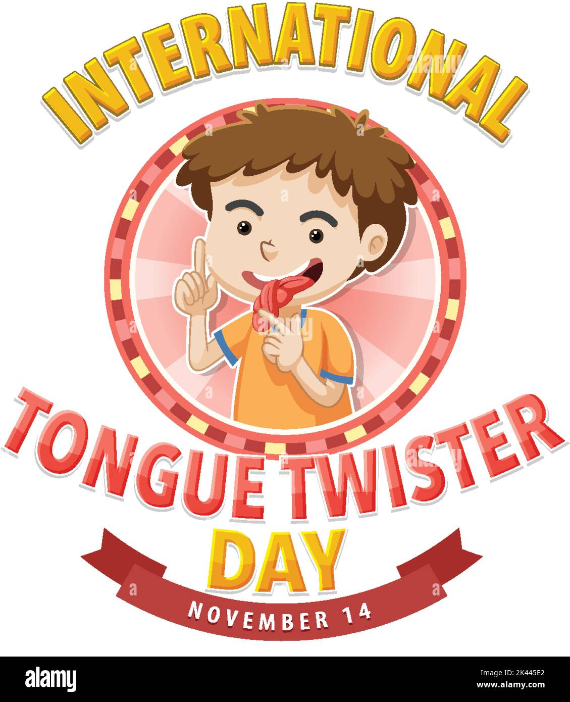 International tongue twister day logo design illustration Stock Vector