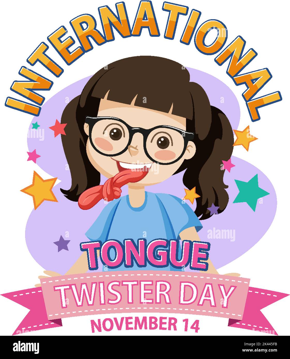 International Tongue Twister Day Banner Design illustration Stock