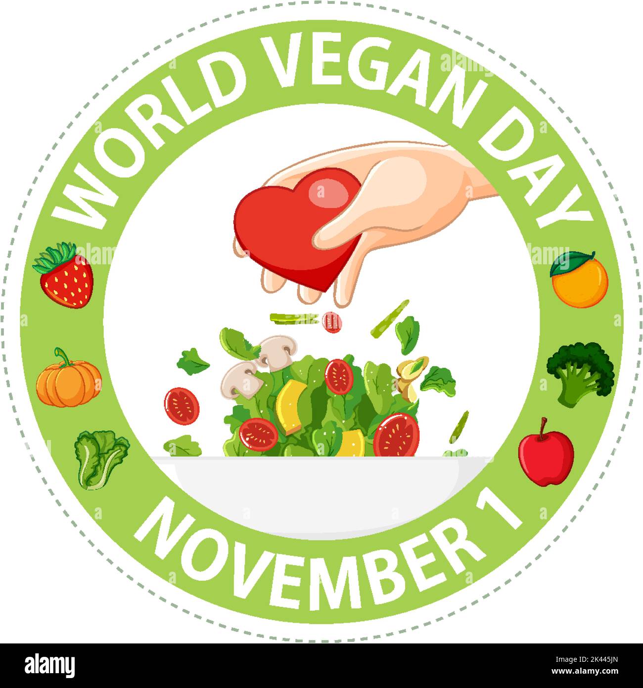 World Vegan Day Logo Concept illustration Stock Vector Image & Art - Alamy