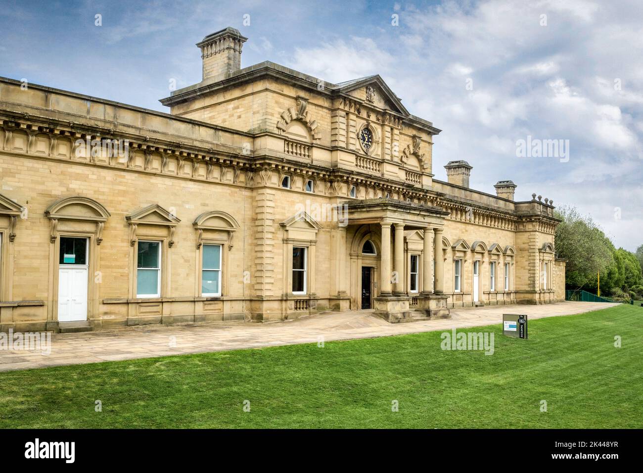 28 April 2022: Halifax, West Yorkshire - The 1855 Building, formerly the railway station and now housing various community support groups, in Halifax, Stock Photo
