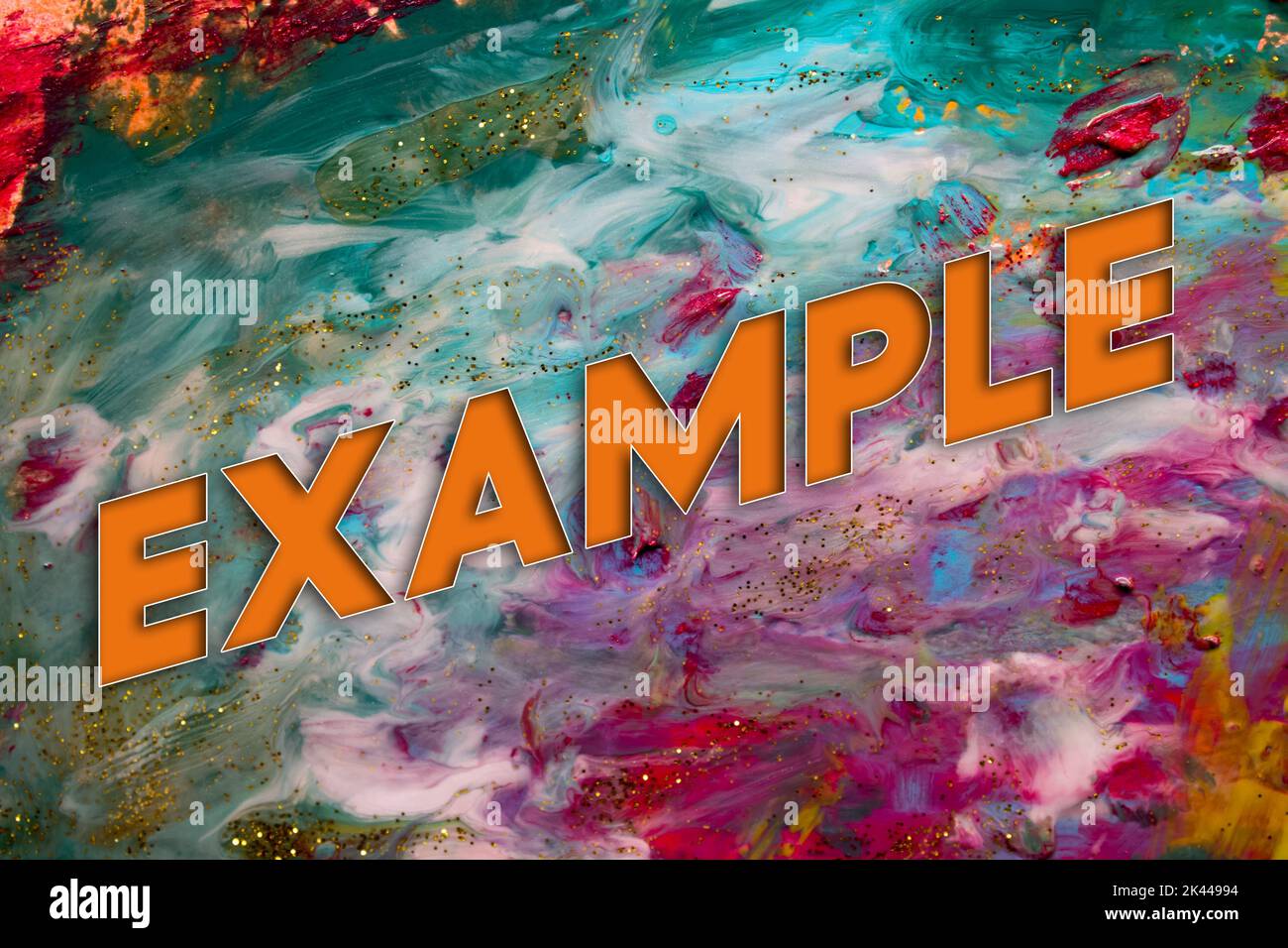 Abstract Natural Luxury art, fluid painting with Example text, alcohol ink technique. Image incorporates the swirls of marble granite. Stock Photo