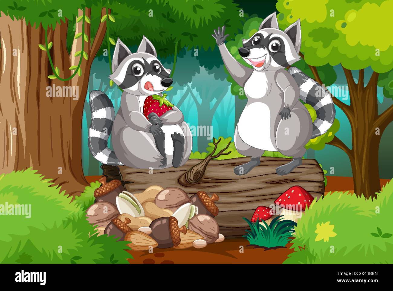 Two raccoons Stock Vector Images - Alamy