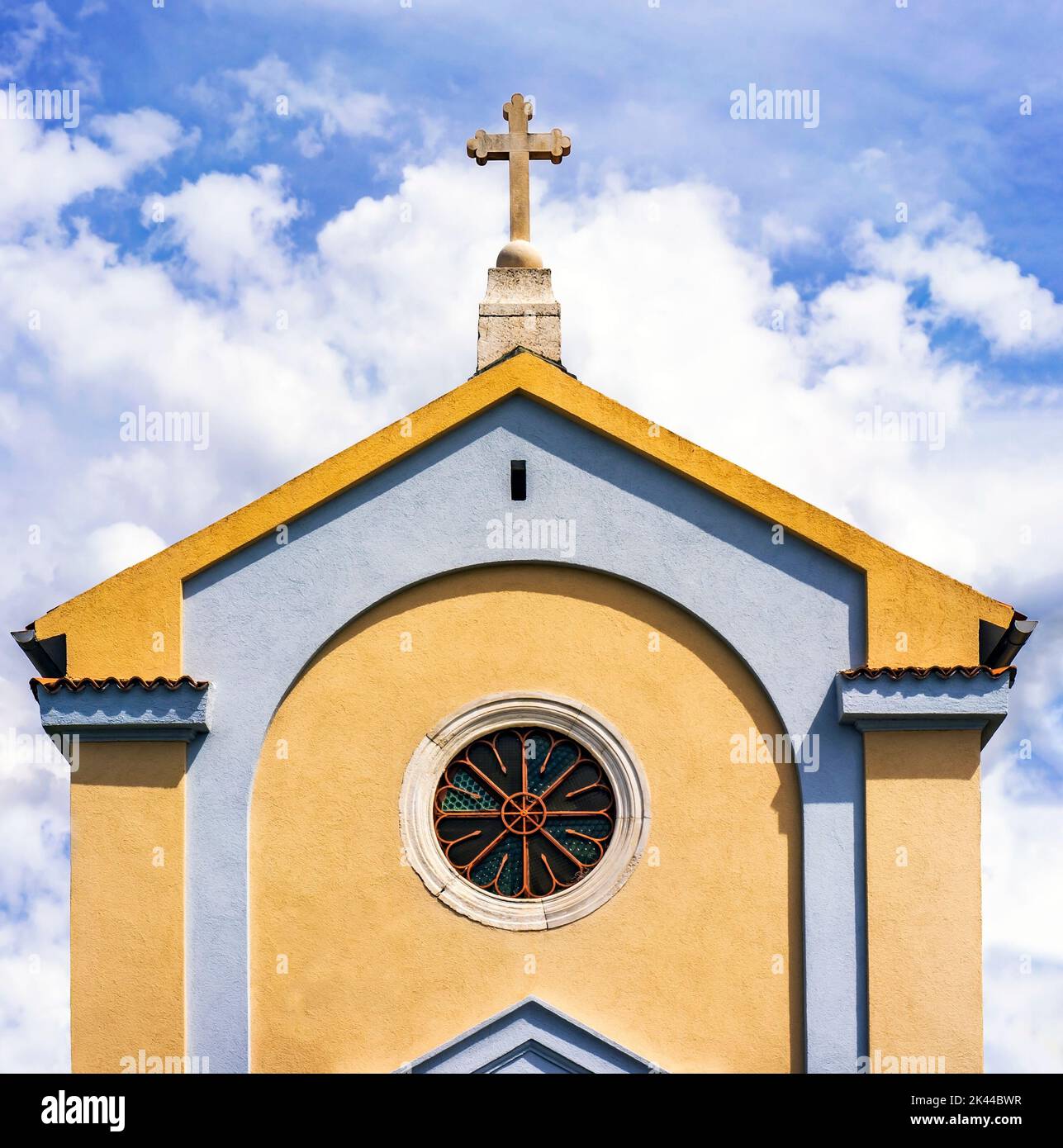 Small catholic church top located In Paklenica, Croatia Stock Photo