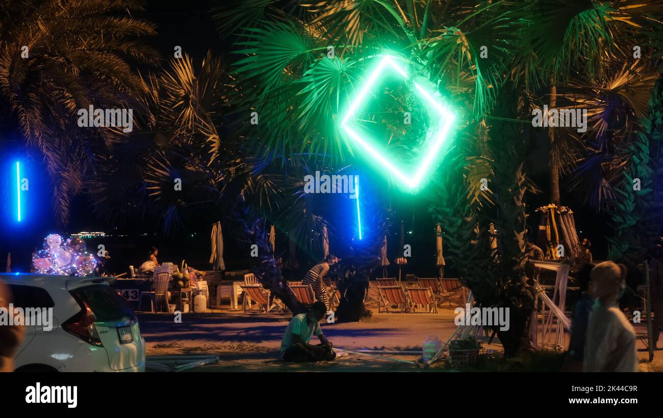 Let's Glow Together Night Parade event on Beach Road in Pattaya