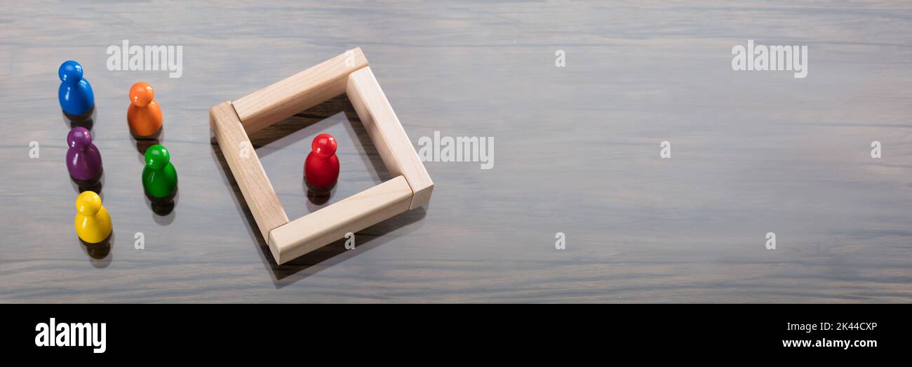 Harassment And Discrimination Wooden Blocks. Secure Box Stock Photo