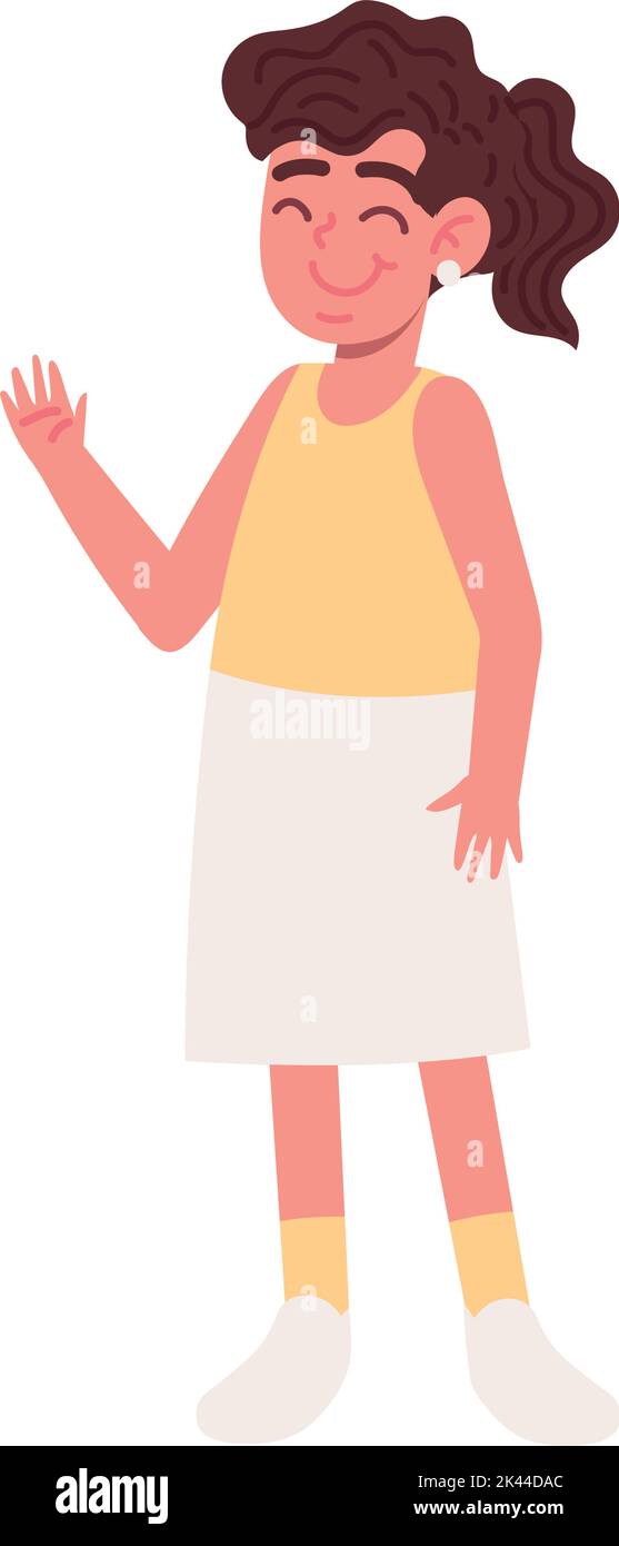 girl waving a hand Stock Vector Image & Art - Alamy