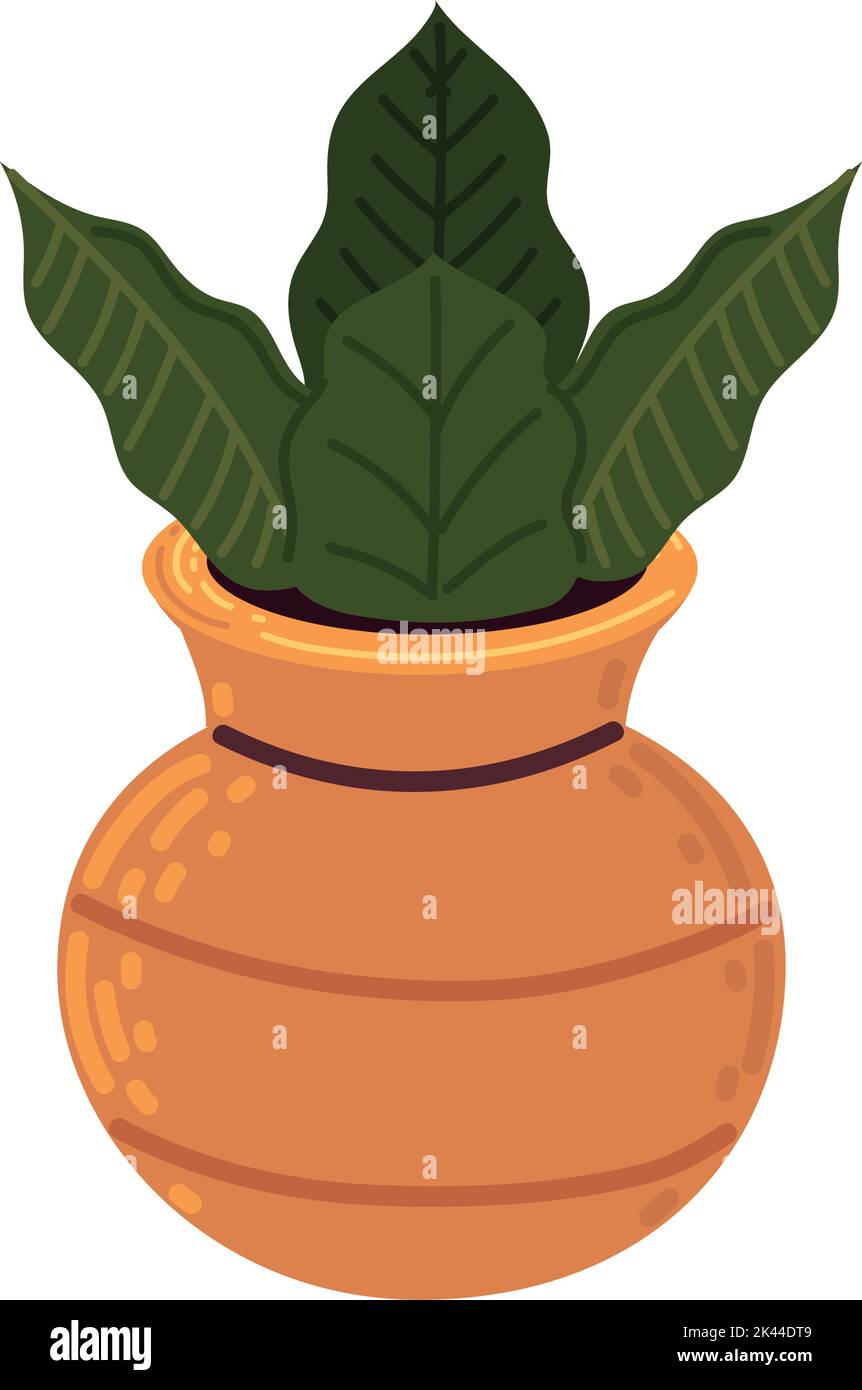plant in clay pot Stock Vector Image & Art - Alamy