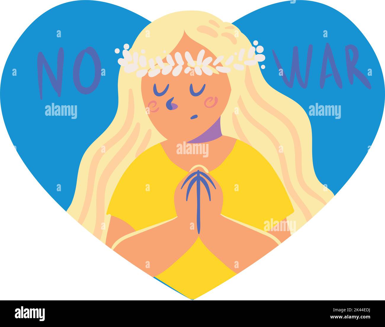 Ukraine no war, girl praying Stock Vector Image & Art - Alamy