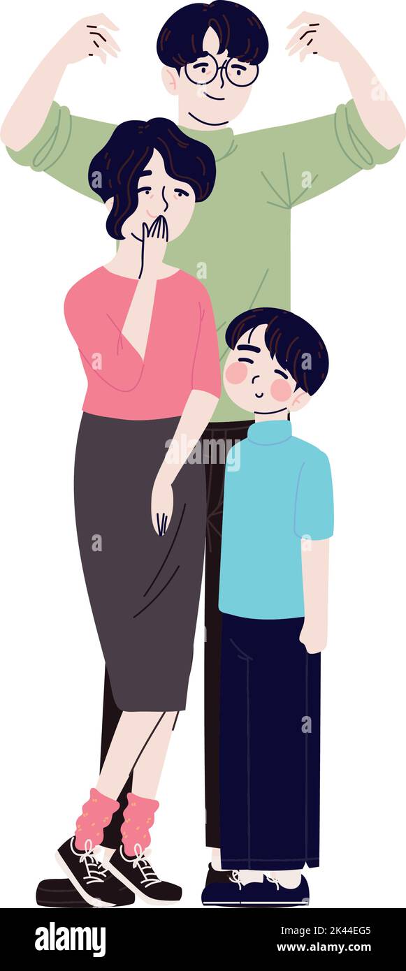 Korean happy family Stock Vector Image & Art - Alamy