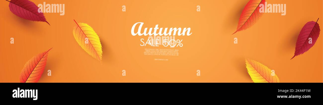 Autumn background with leaves. Vector illustration template Stock ...
