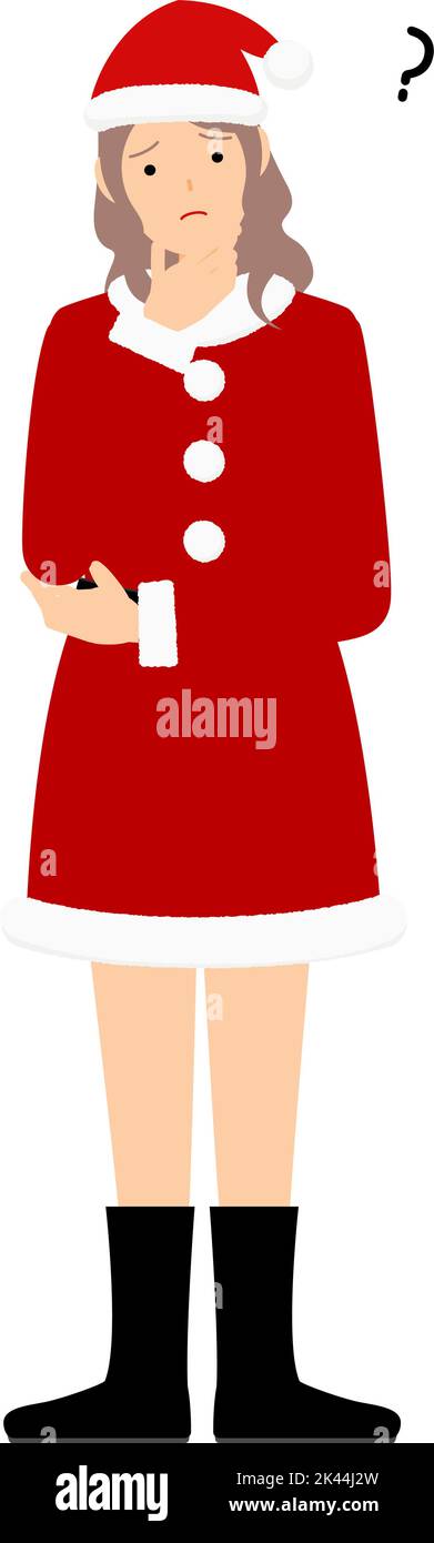 Woman in Santa Claus with folded arms thinking Stock Vector Image & Art ...