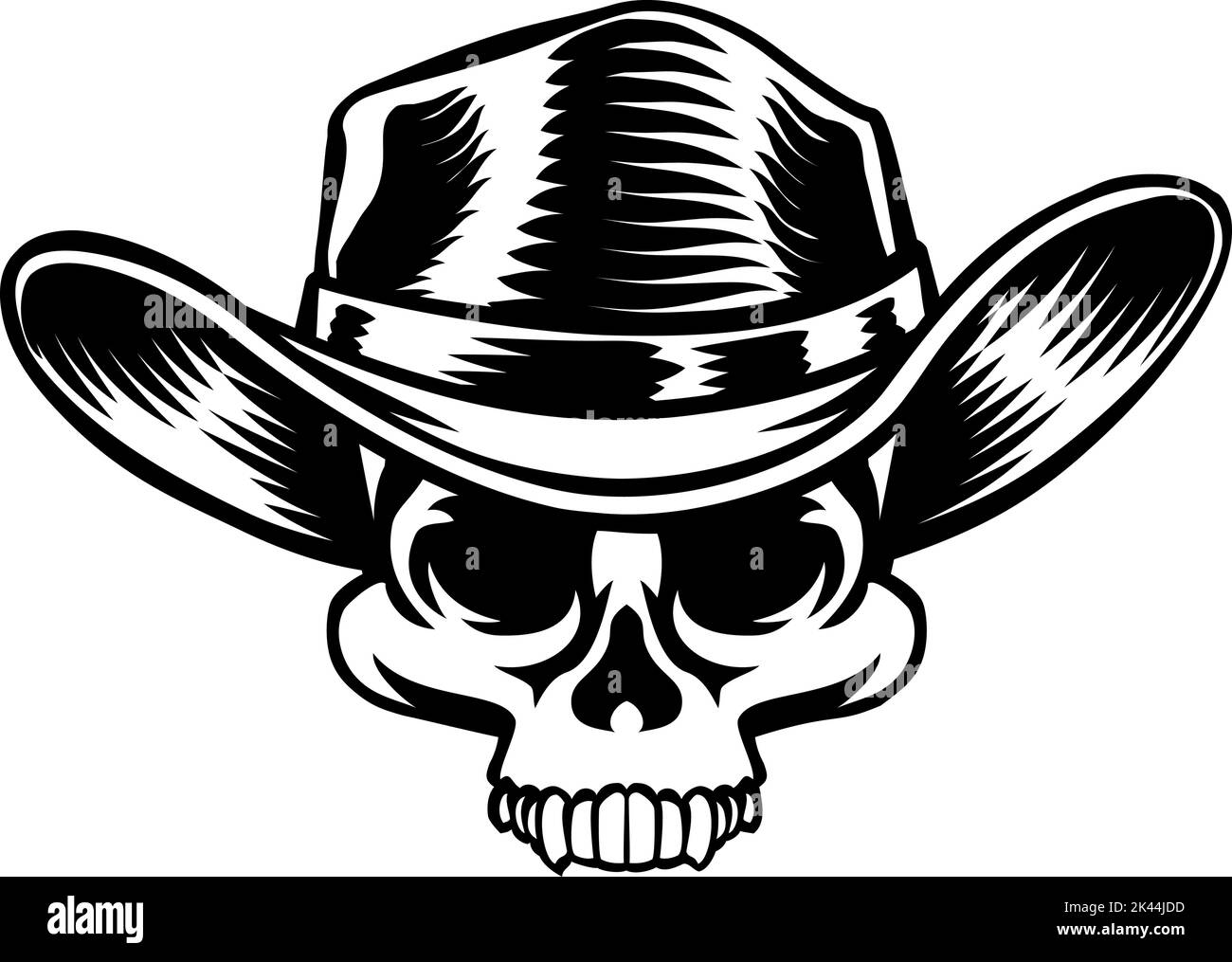 Skull Cowboy Hat Grim Reaper Cartoon Stock Vector Image & Art - Alamy