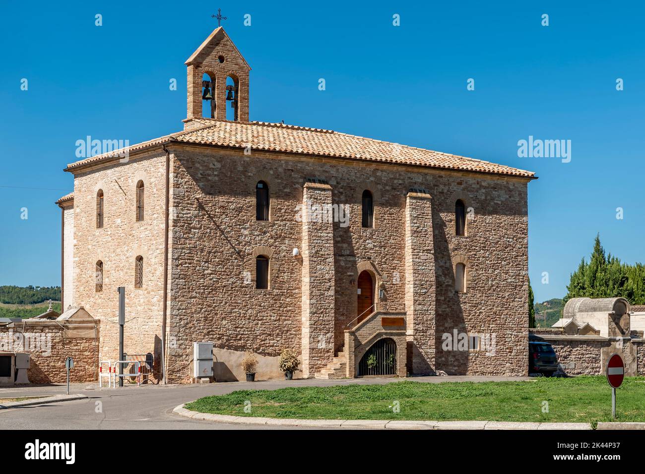 Ancient hostel for pilgrims near the cemetery of Assisi, Perugia, Italy Stock Photo