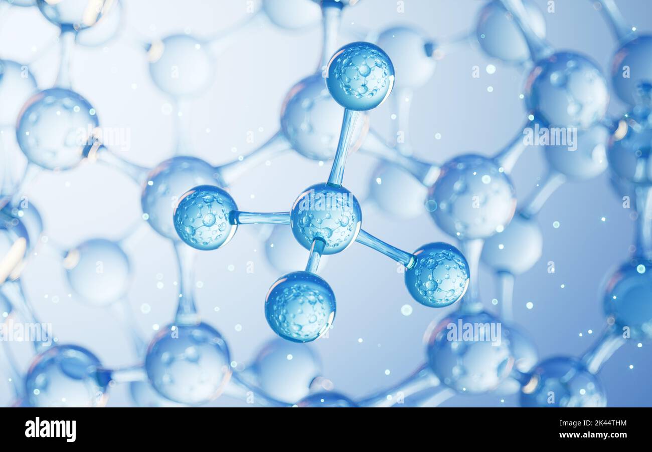 Biotech Structure Molecular structure of glass, biotechnology concept, 3d rendering ...