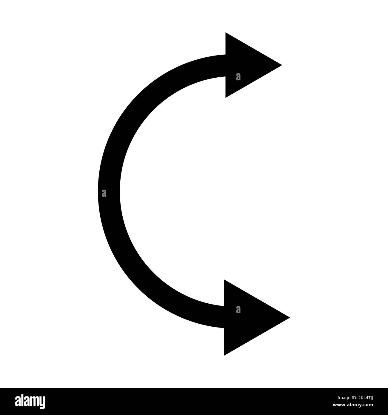 Curved double arrow