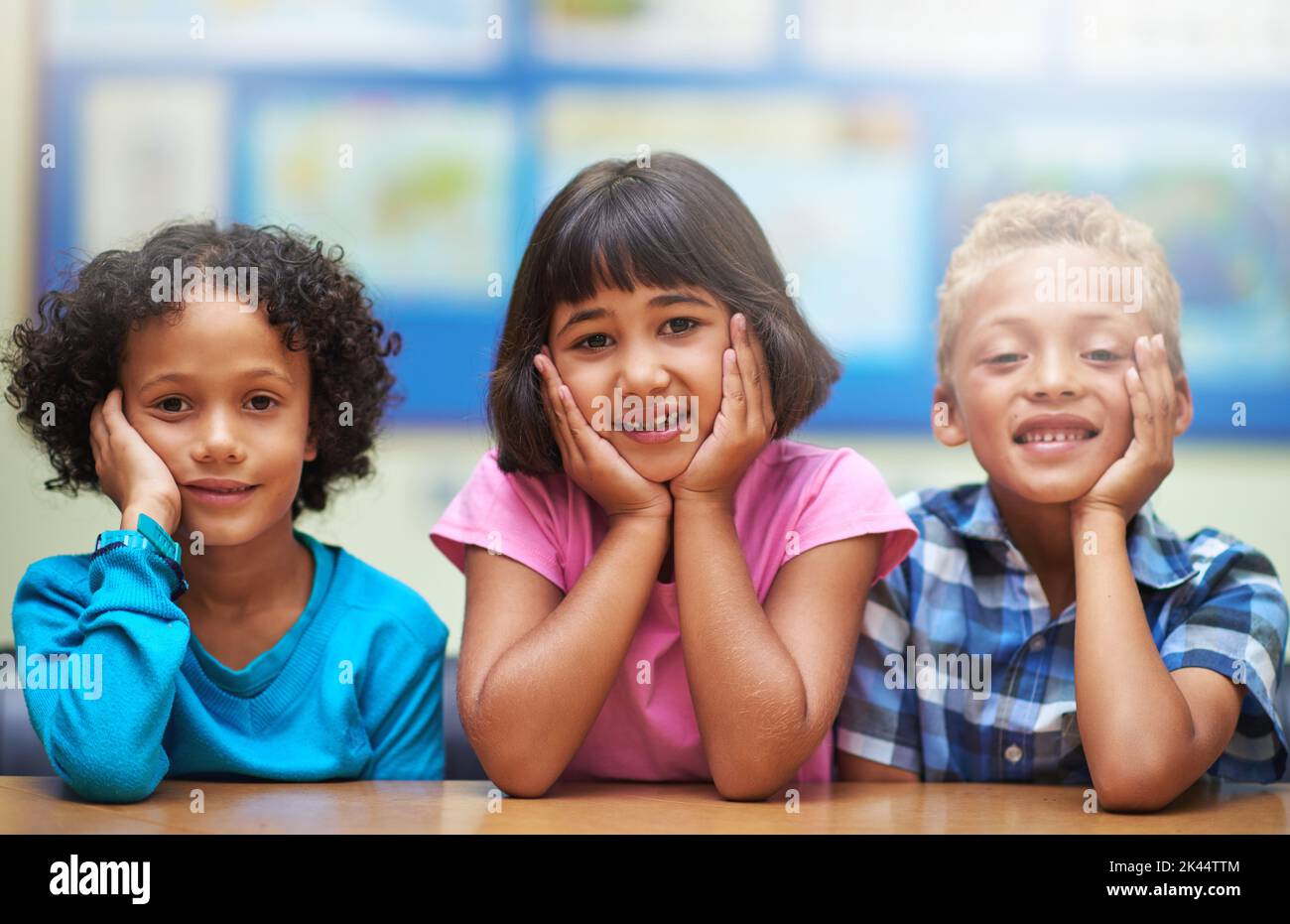 From small beginnings come great things. Portrait of elementary kids at school. Stock Photo
