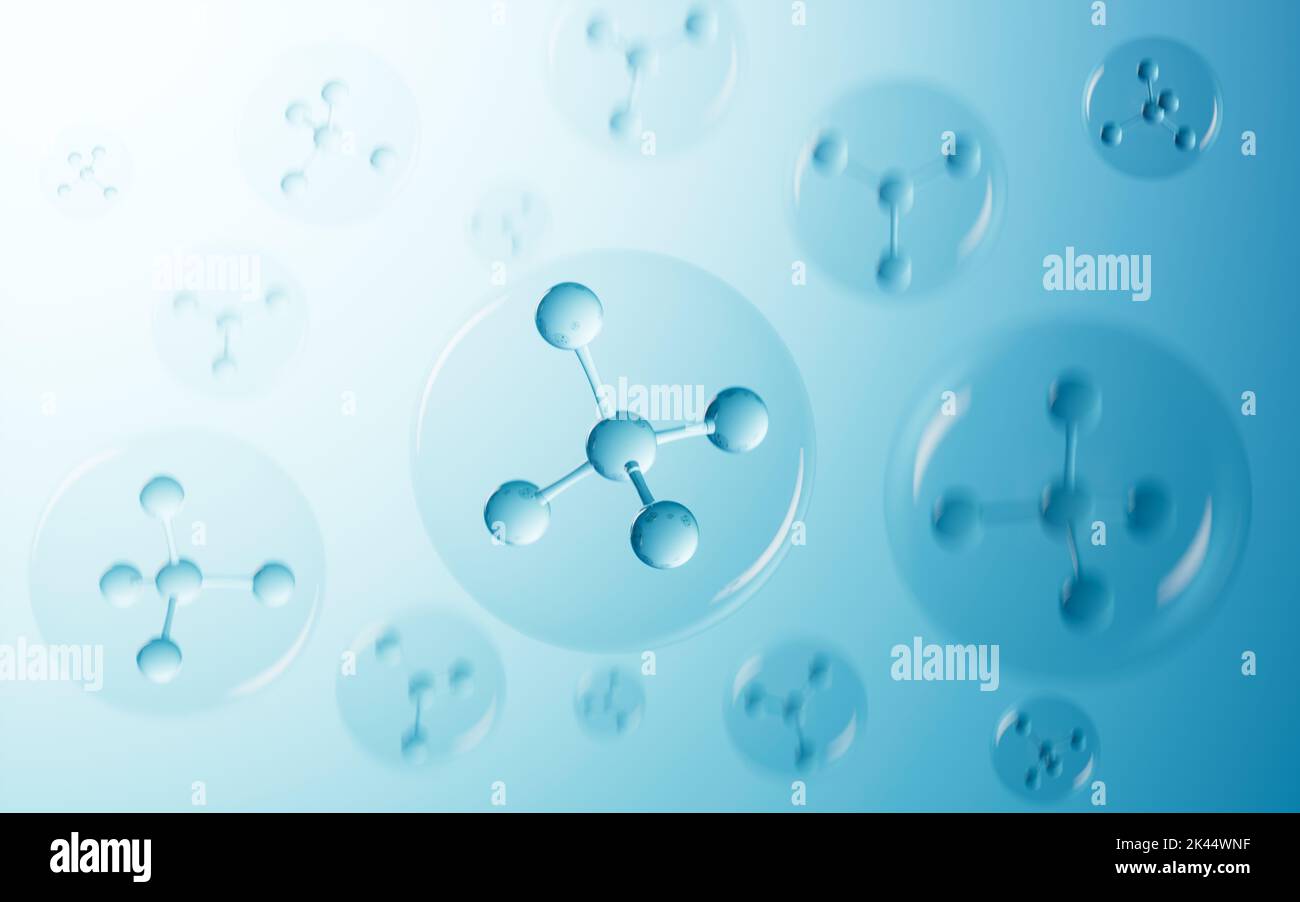 Biotech Structure Molecular structure of glass, biotechnology concept, 3d rendering ...