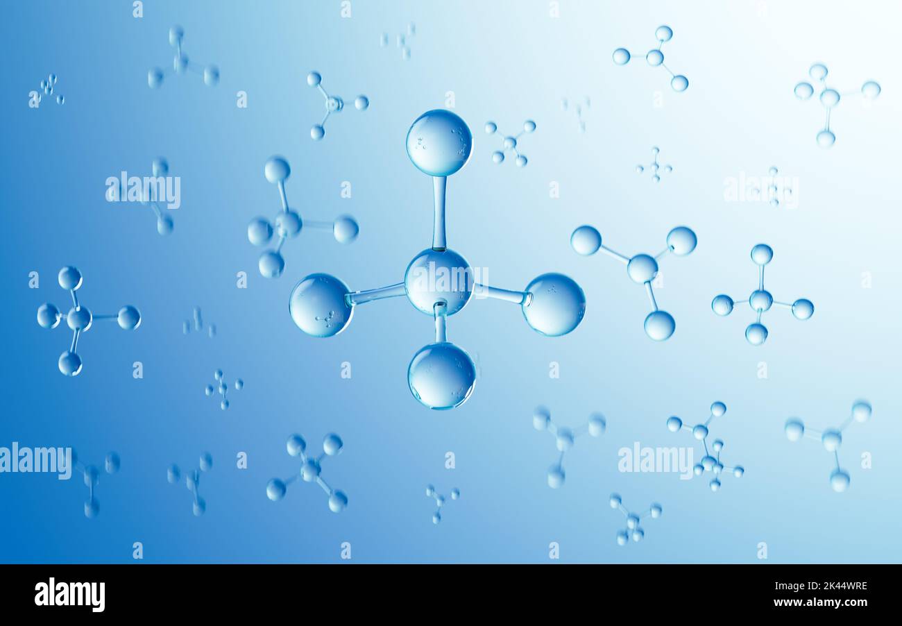 Biotech Structure Molecular structure of glass, biotechnology concept, 3d rendering ...