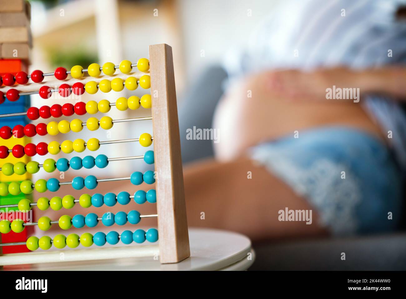 Colorful wooden educational toys for kindergarten, preschool or daycare