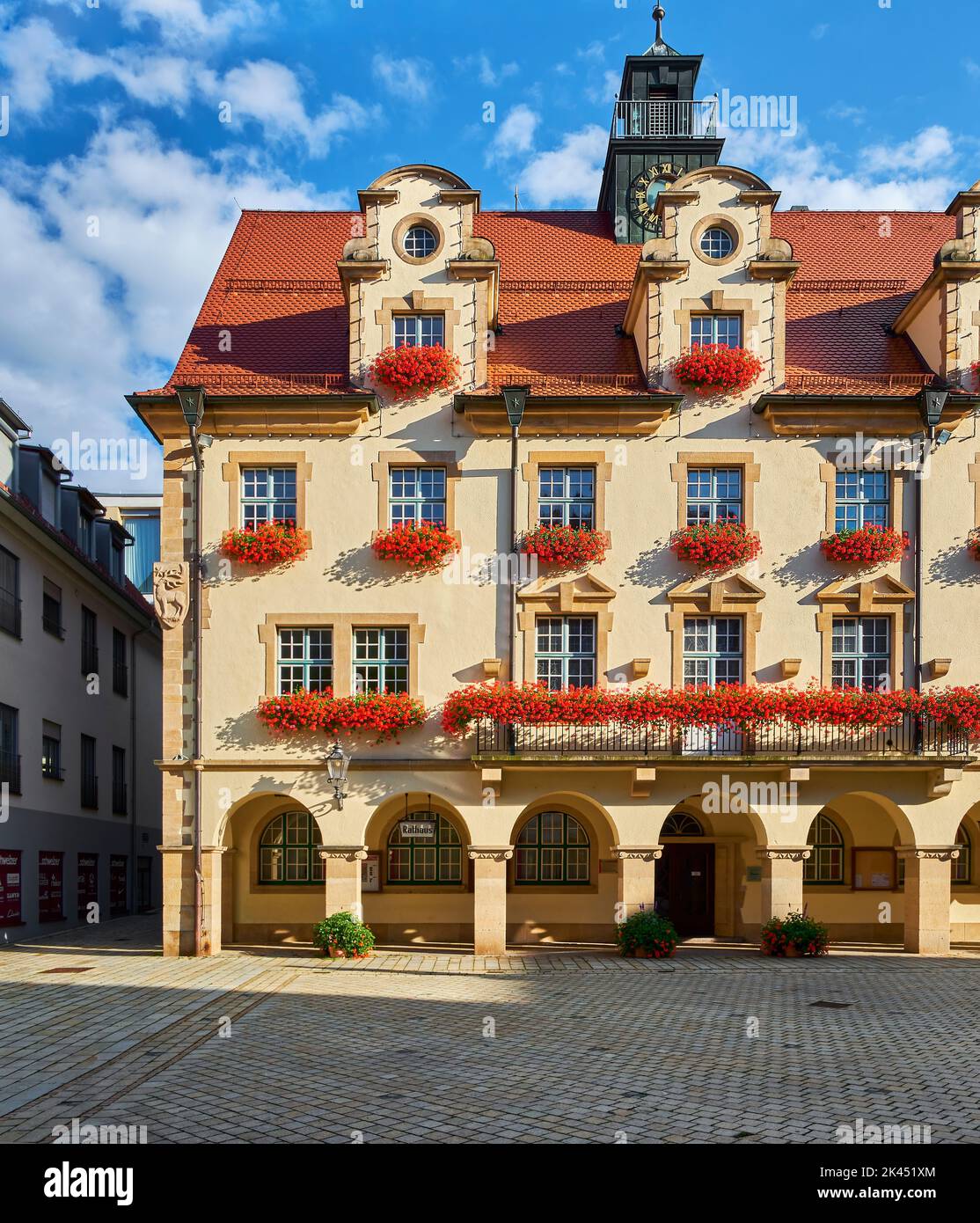 Historic Town Hall at the market square of Sigmaringen, Baden-Württemberg, Germany, Europe. Stock Photo