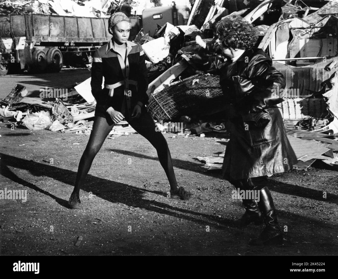 TAMARA DOBSON and SHELLEY WINTERS in CLEOPATRA JONES 1973 director JACK STARRETT Tamara Dobson's Costumes Giorgio di Sant'Angelo William Tennant Productions / Warner Bros. Stock Photo