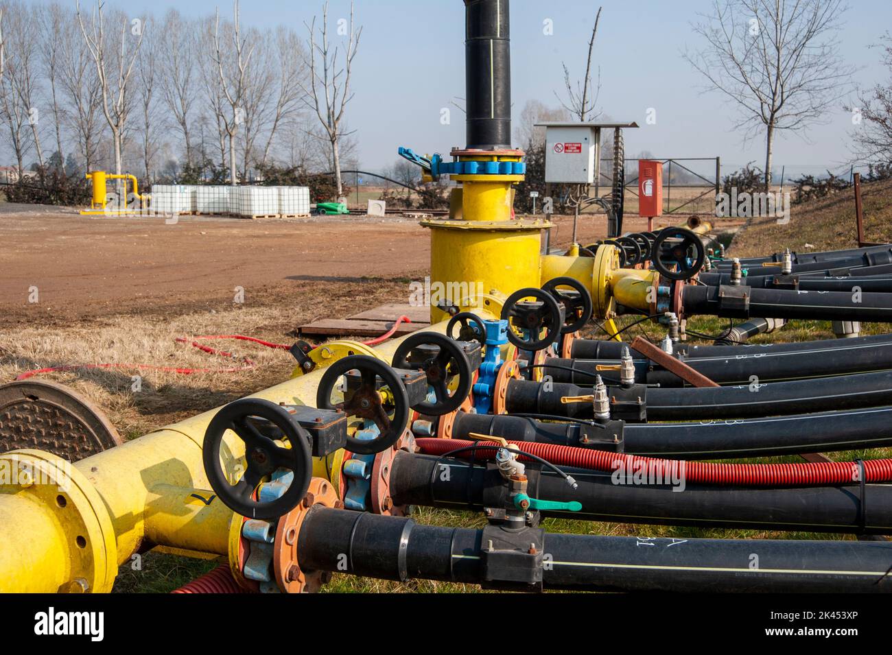 Gas production and distribution pipes. Gas pipeline and methane