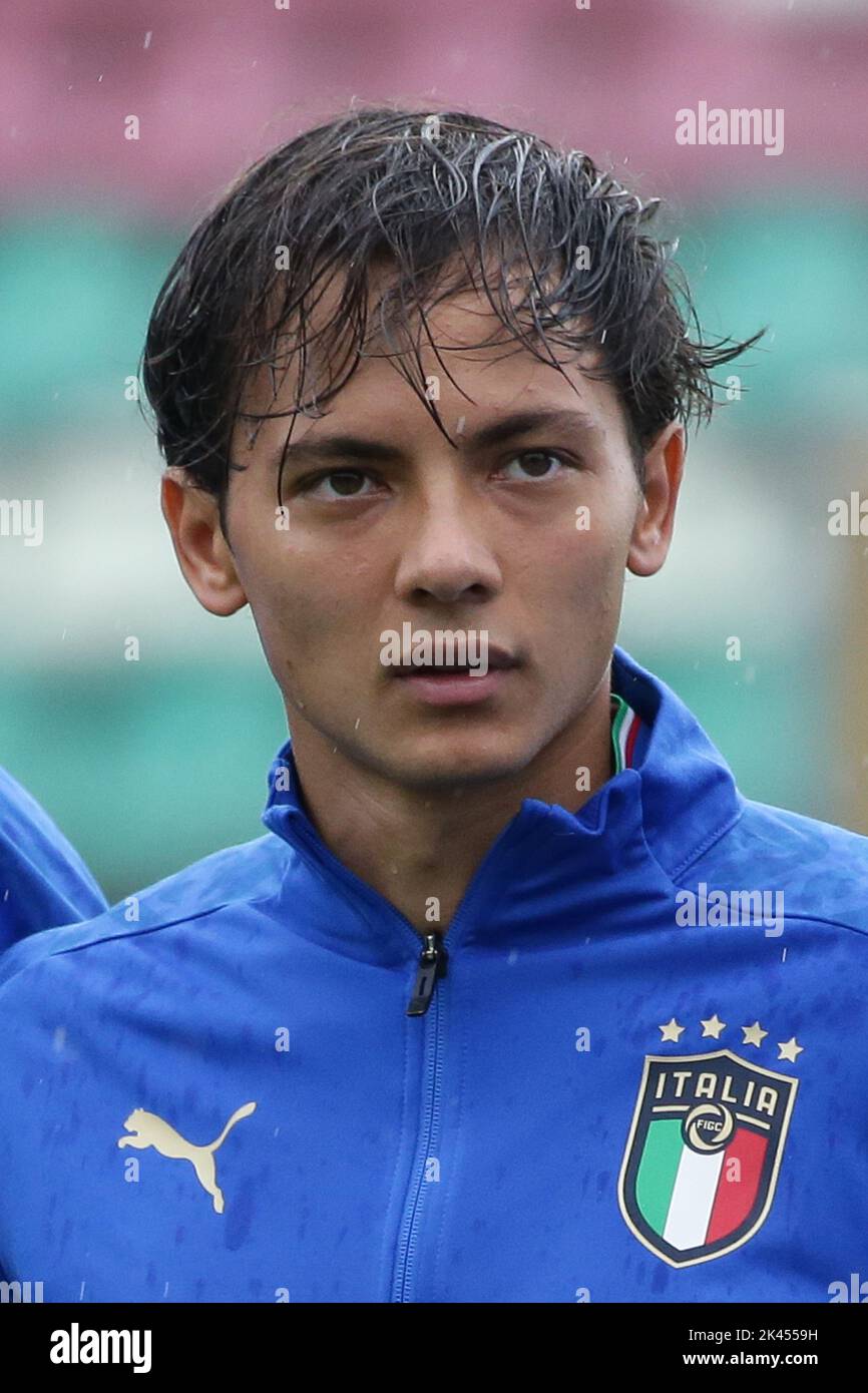 Emanuel Vignato of Italy U21 during the U-21 International Friendly match between Italy U21 1-1 Japan U21 at Stadio Teofilo Patini on September 26, 2022 in Castel di Sangro, Italy. (Photo by AFLO) Stock Photo