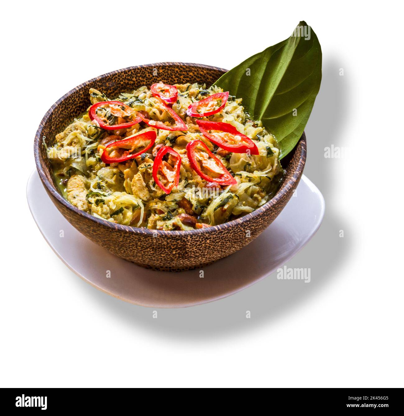 A bowl of Cambodian Amok khmer food in Siem Reap. Stock Photo