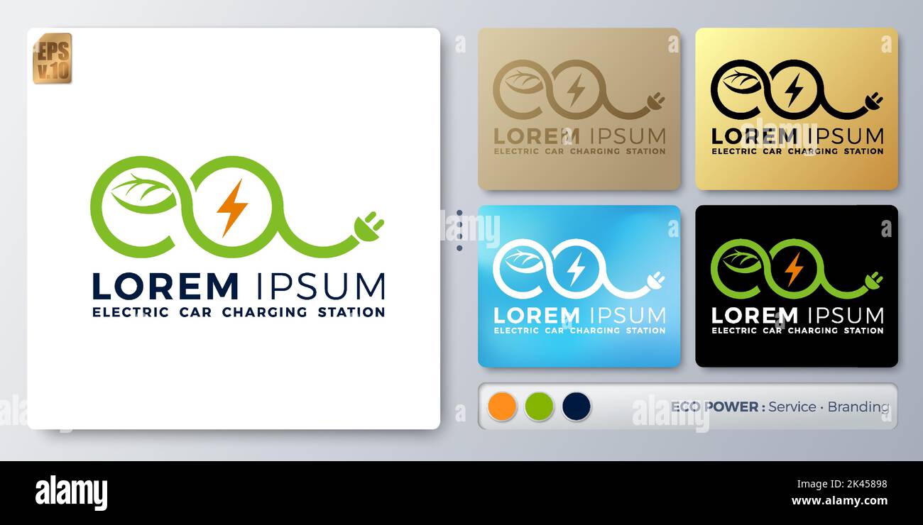 electric energy system business Vector illustration Logo design. Blank