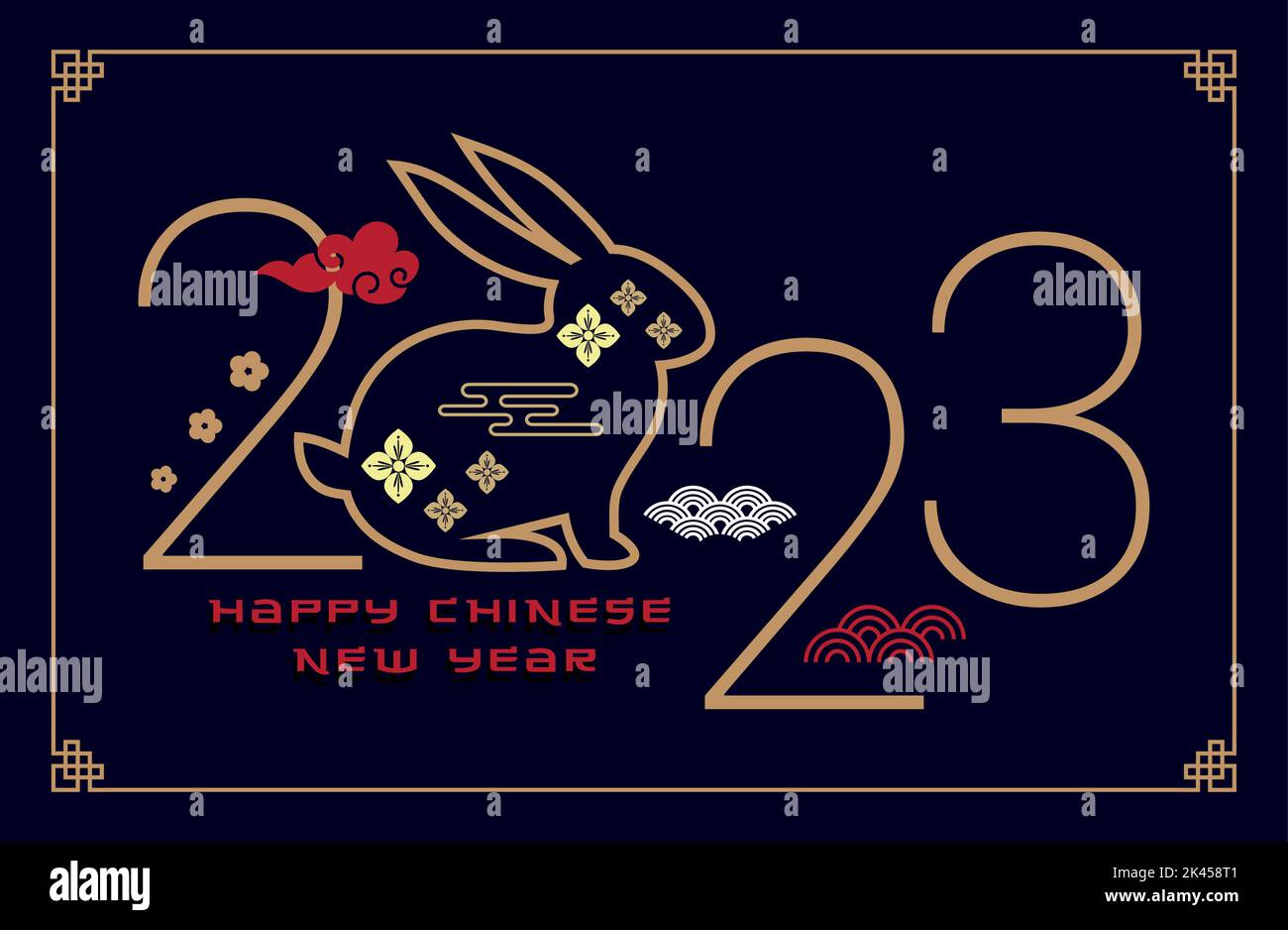 Chinese new year 2023 year of the rabbit Chinese zodiac symbol, Lunar