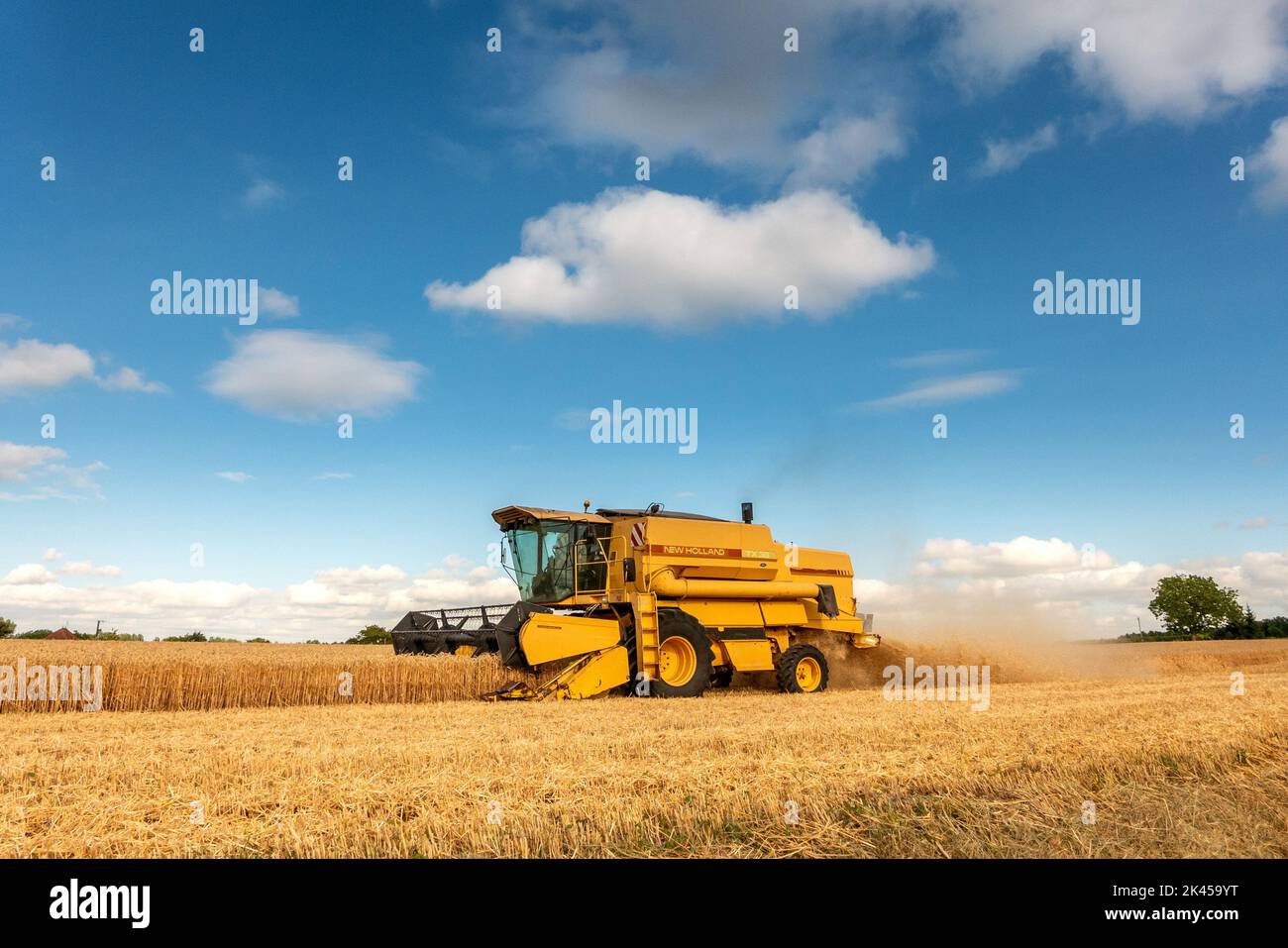 Lachaise, July 7th 2015: Harvest time in the fields of the Charente in southern France Stock Photo
