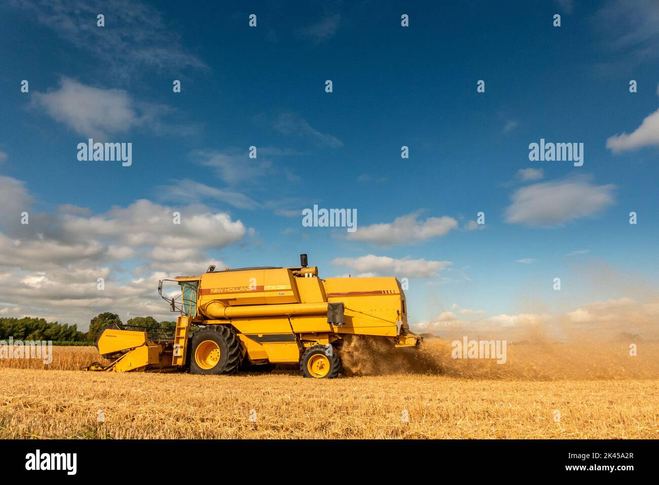 Lachaise, July 7th 2015: Harvest time in the fields of the Charente in southern France Stock Photo