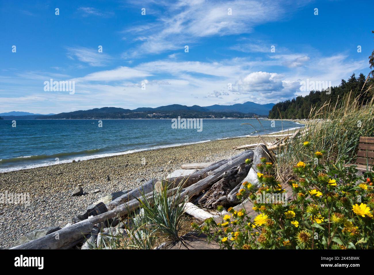 Beautiful water of Davis Bay, on the Sunshine Coast of British Columbia, Canada Stock Photo