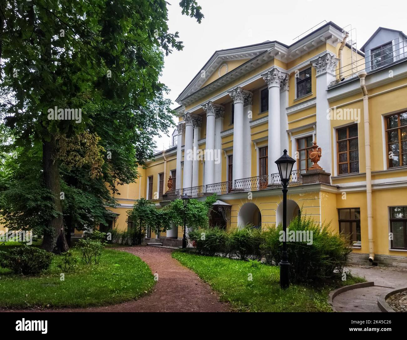 Palace of the Counts Bobrinsky, facade from the garden. Historic ...